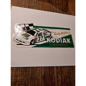 Vintage Rusty Wallace Kodiak Nascar Bumper Sticker Race Car Mancave Decal